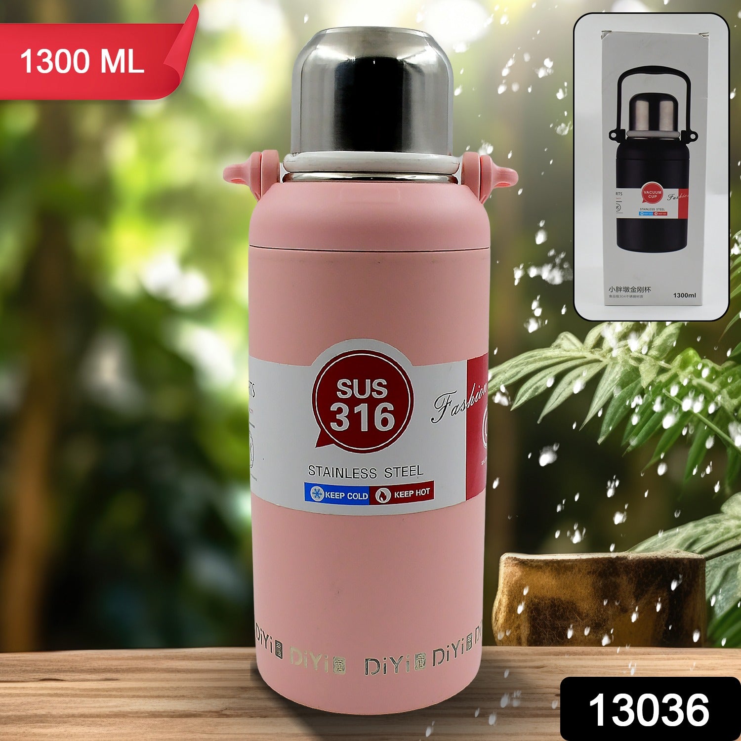 Stainless Steel Tumblers 316 Stainless Steel Vacuum Insulated Cup Bottle Portable Travel Kettle Water Bottle With Handle Outdoor Large Capacity Sports Kettle Cups Bottle (1300 Ml) Stainless Steel Tumblers 316 Stainless Steel Vacuum Insulated Cup Bottle Portable Travel Kettle Water Bottle With Handle Outdoor Large Capacity Sports Kettle Cups Bottle (1300 Ml)